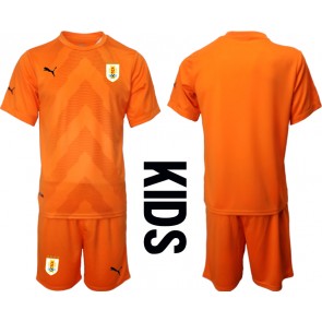 Uruguay Brankářské Dětské Venkovní dres komplet MS 2022 Krátký Rukáv (+ trenýrky)